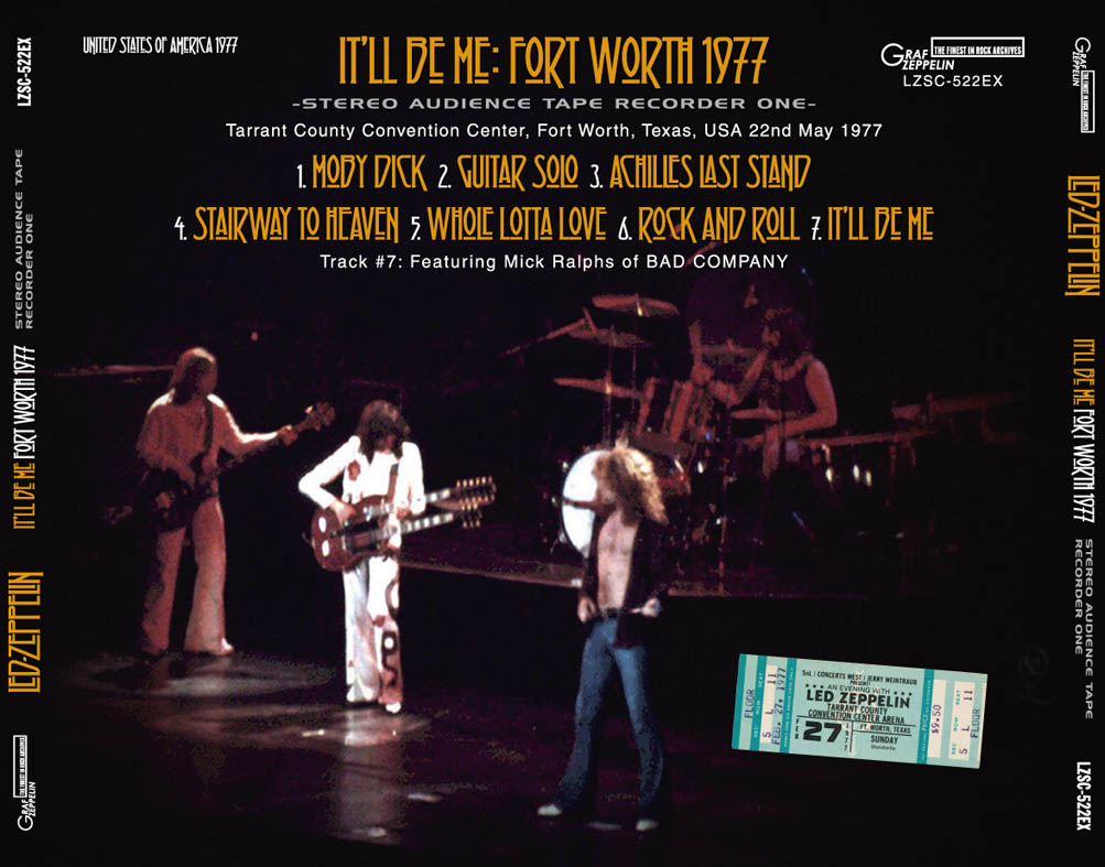 LED ZEPPELIN - IT'LL BE ME: FORT WORTH 1977 Stereo Audience Tape 